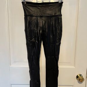 Spanx faux leather spandex leggings